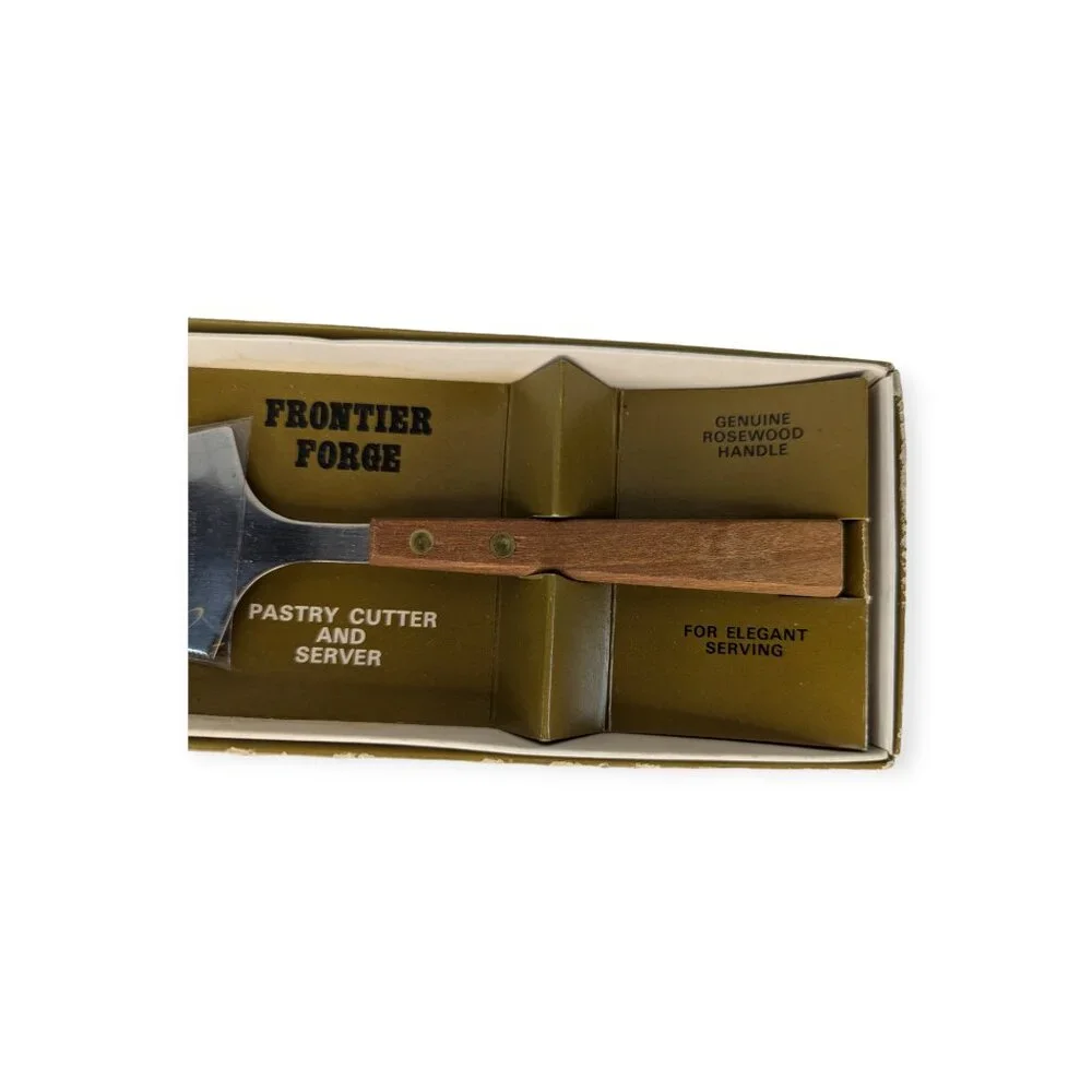 Vintage Frontier Forge Cake Pie Cutter Server Stainless Steel Rosewood Handle